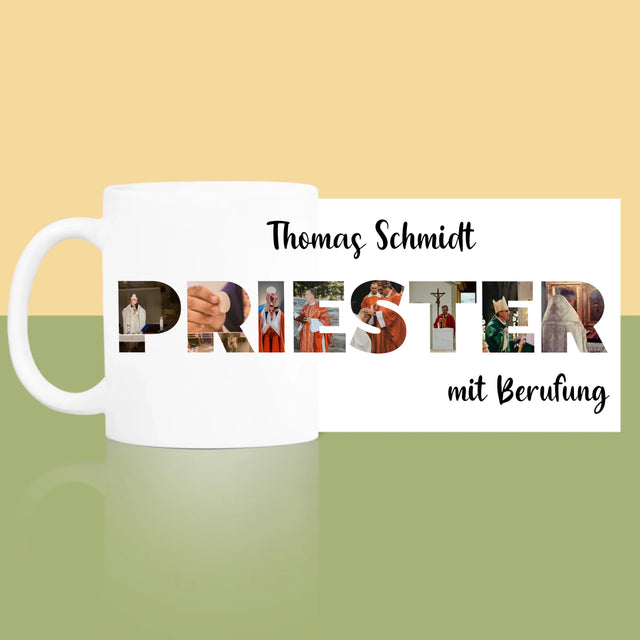 Buchstaben-Collage: Priester Aus Berufung - Tasse