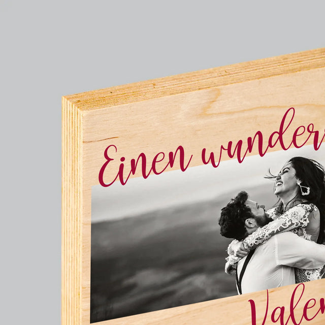 Fotocollage: Einen Wunderschönen Valentinstag - Druck Auf Holz