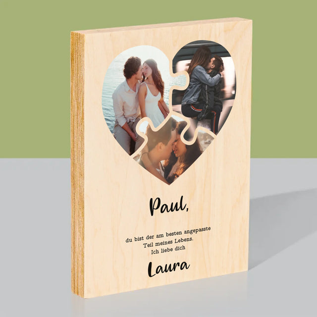 Fotocollage: Valentinstag-Puzzle - Druck Auf Holz