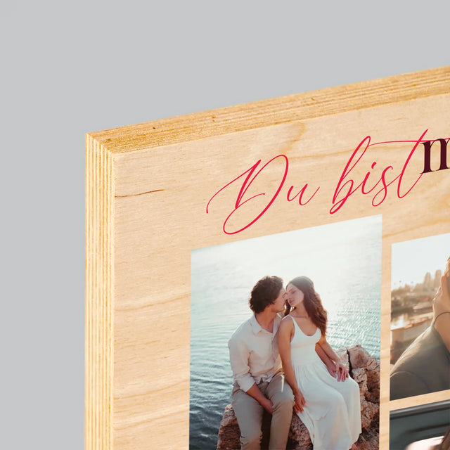 Fotocollage: Du Bist Mein Happy End - Druck Auf Holz