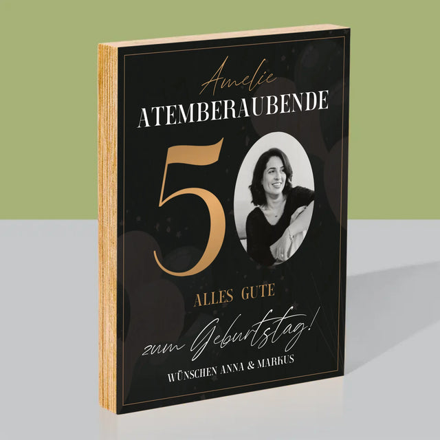Foto Und Unterschrift: Atemberaubende 50 - Druck Auf Holz