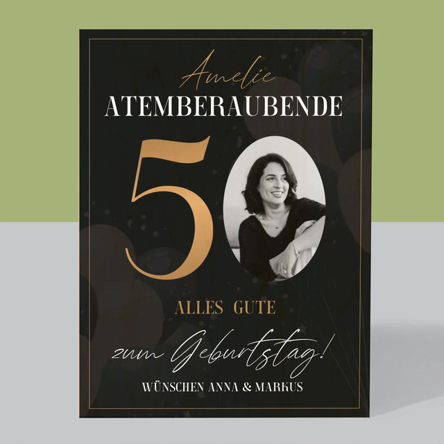 Foto Und Unterschrift: Atemberaubende 50 - Druck Auf Holz