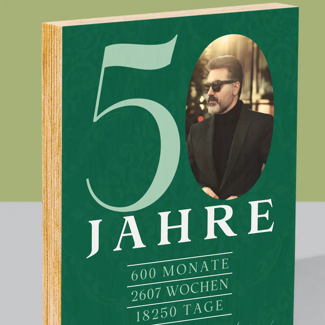 Foto Und Unterschrift: 50 Jahre Countdown - Druck Auf Holz