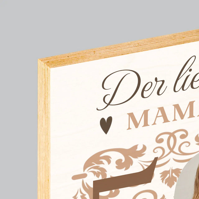 Foto Und Unterschrift: Der Lieben Mama Zum 50. Geburtstag - Druck Auf Holz