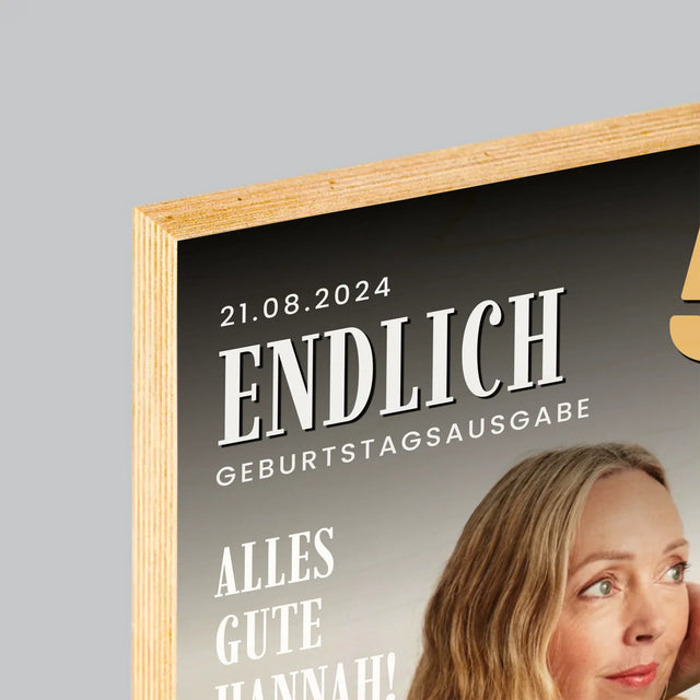 Magazin-Cover: Endlich 50 - Druck Auf Holz