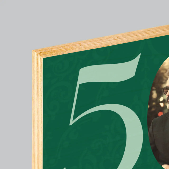 Foto Und Unterschrift: 50 Jahre Countdown - Druck Auf Holz
