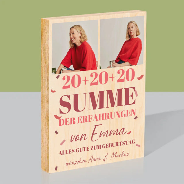 Fotocollage: Summe Der Erfahrungen - Druck Auf Holz