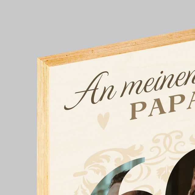 Buchstaben-Collage: An Meinen Lieben Papa Zum 60. Geburtstag - Druck Auf Holz