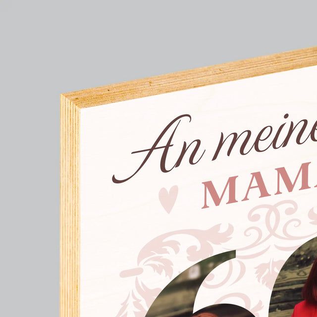 Buchstaben-Collage: An Meine Liebe Mama Zum 60. Geburtstag - Druck Auf Holz
