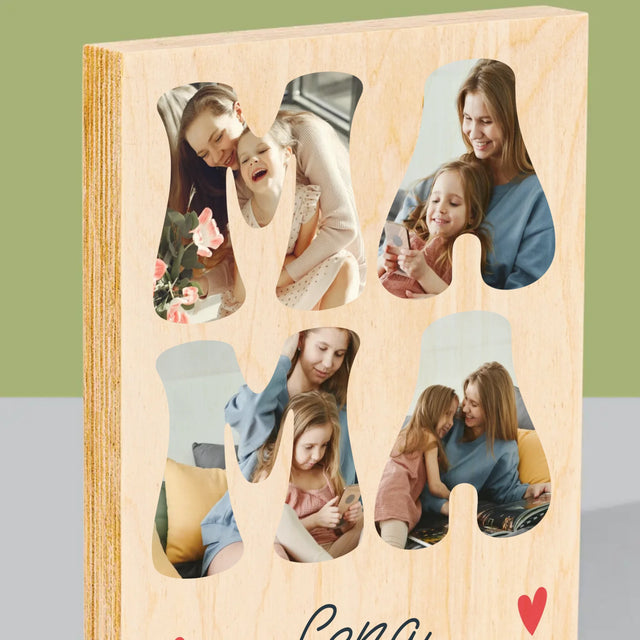 Buchstaben-Collage: Mama Name - Druck Auf Holz