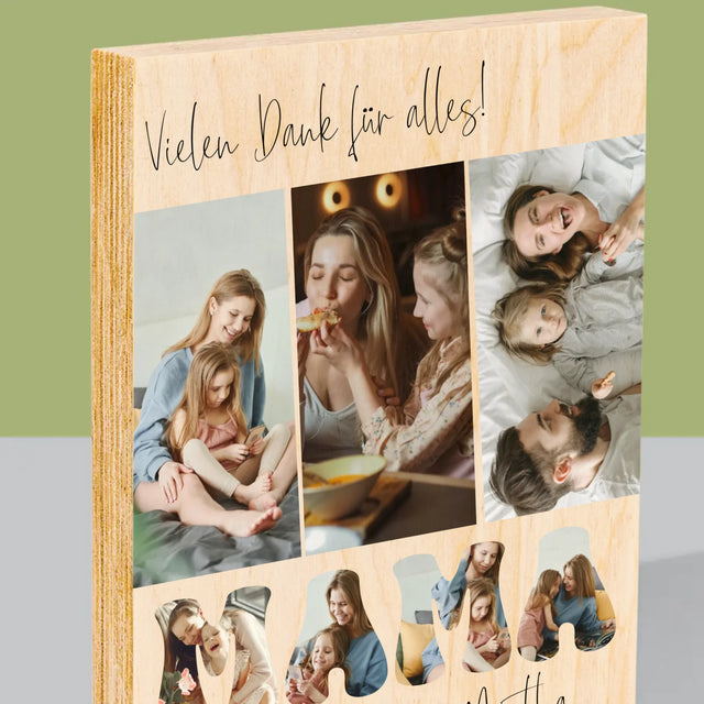 Fotocollage: Mama, Danke Für Alles - Druck Auf Holz