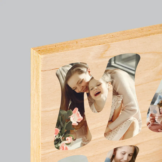 Buchstaben-Collage: Mama Name - Druck Auf Holz