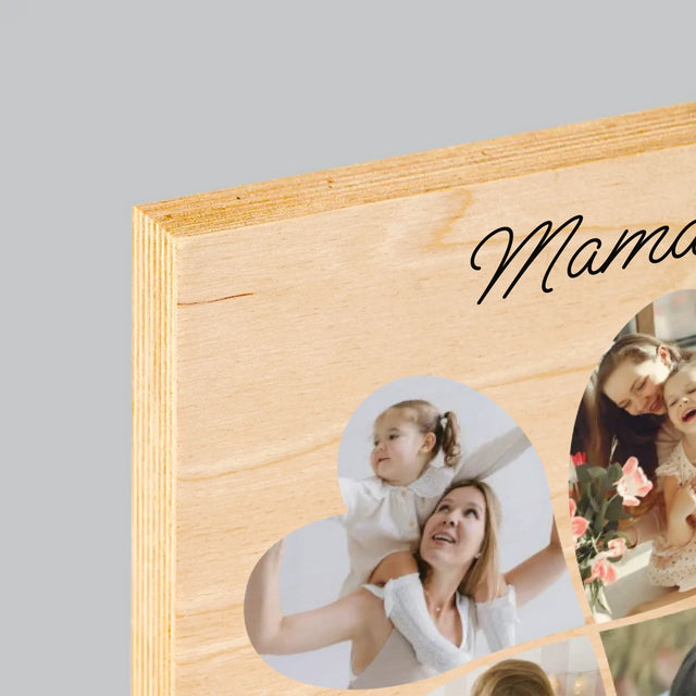 Fotocollage: Mama, Dank Dir Sind Wir Glücklich! - Druck Auf Holz
