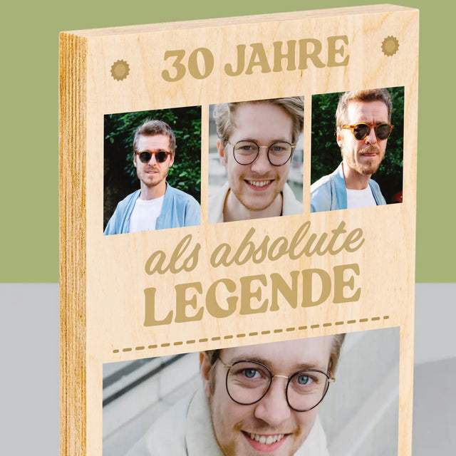 Fotocollage: 30 Jahre Eine Legende! - Druck Auf Holz