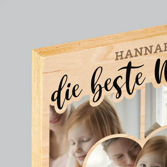 Fotocollage: Die Beste Mutter Herz - Druck Auf Holz