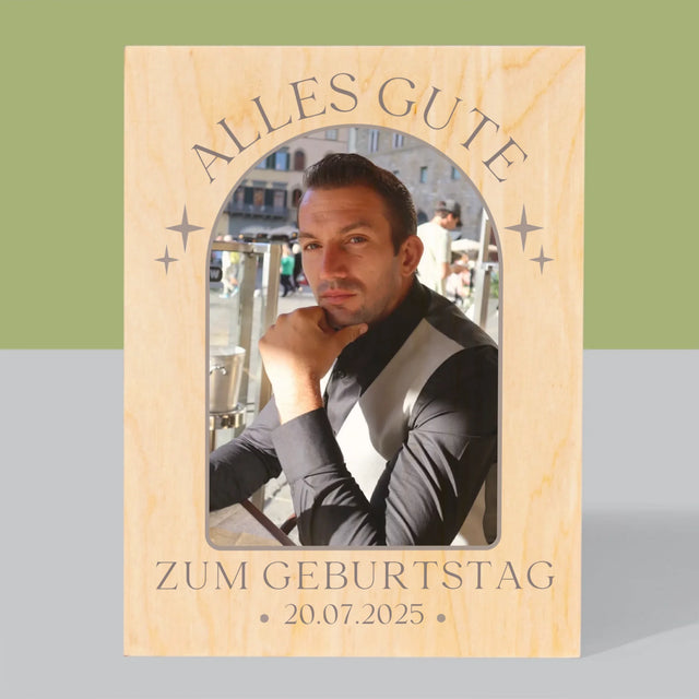 Foto Und Unterschrift: Stilvoller Geburtstag - Druck Auf Holz