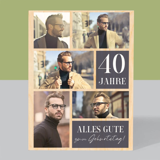 Fotocollage: Alles Gute Zum Geburtstag  - Druck Auf Holz