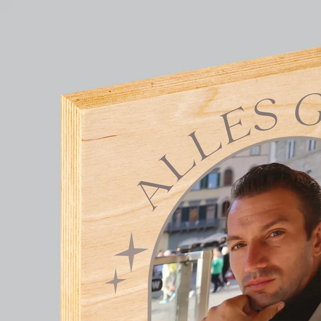 Foto Und Unterschrift: Stilvoller Geburtstag - Druck Auf Holz