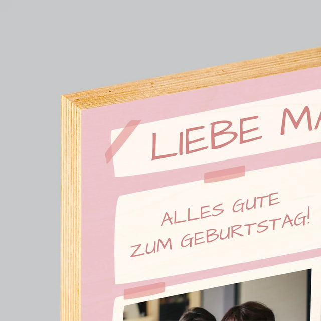 Fotocollage: Liebe Mama, Alles Gute Zum Geburtstag! - Druck Auf Holz