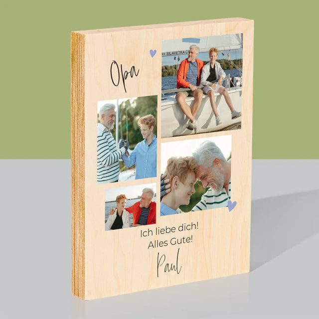 Fotocollage: Opa, Ich Liebe Dich - Druck Auf Holz