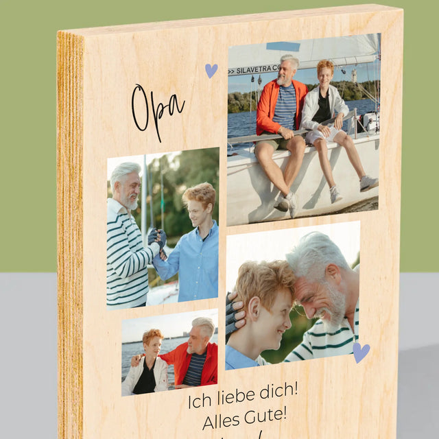 Fotocollage: Opa, Ich Liebe Dich - Druck Auf Holz