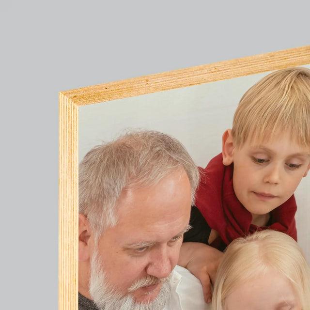 Foto Und Unterschrift: Für Unsere Geliebten Großeltern - Druck Auf Holz