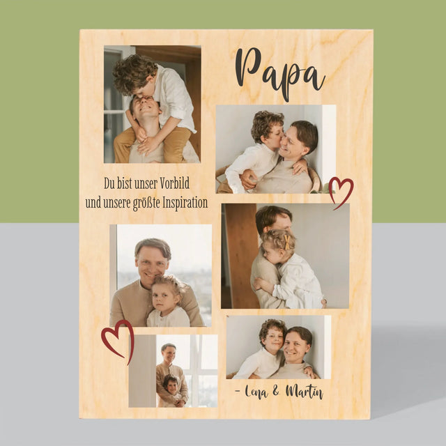 Fotocollage: Papa - Druck Auf Holz