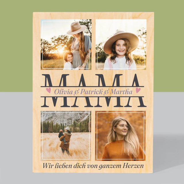 Fotocollage: Mama Namen - Druck Auf Holz