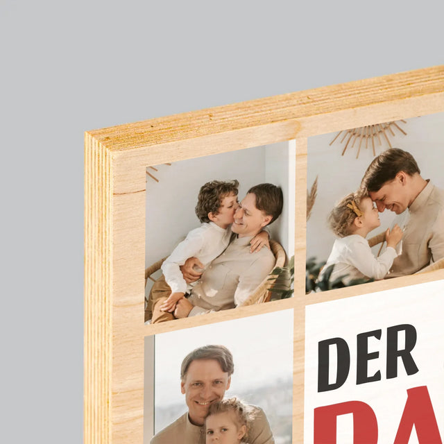 Fotocollage: Der Beste Papa Auf Der Ganzen Welt - Druck Auf Holz
