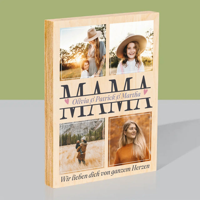 Fotocollage: Mama Namen - Druck Auf Holz