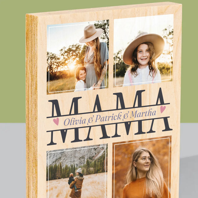 Fotocollage: Mama Namen - Druck Auf Holz
