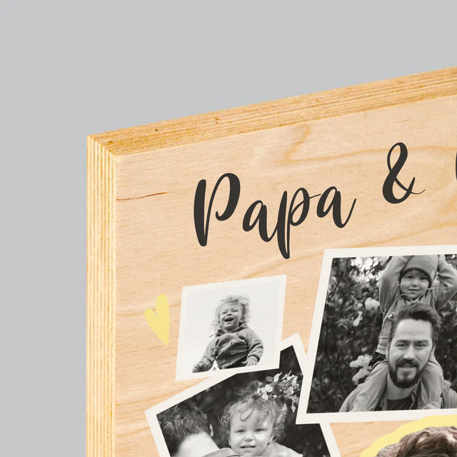 Fotocollage: Papa Mit Kind - Druck Auf Holz