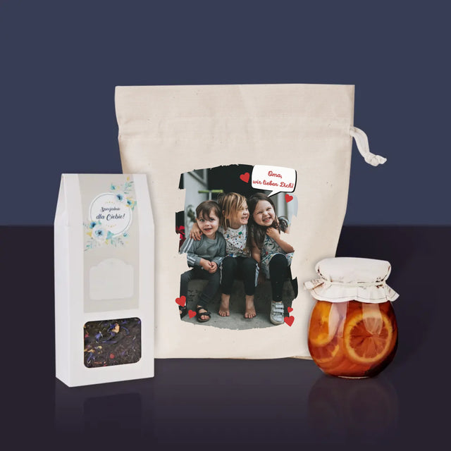 Foto Und Unterschrift: Oma, Wir Lieben Dich - Tee-Geschenkset