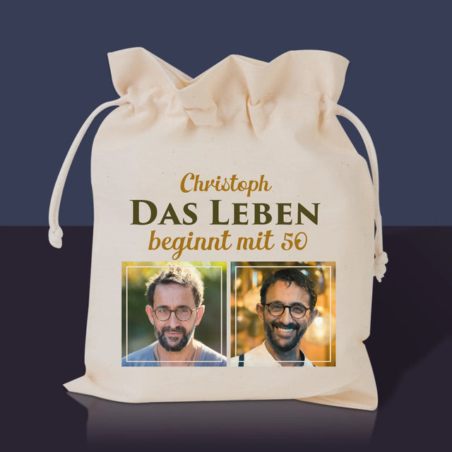 Fotocollage: Das Leben Beginnt Mit 50 - Tee-Geschenkset