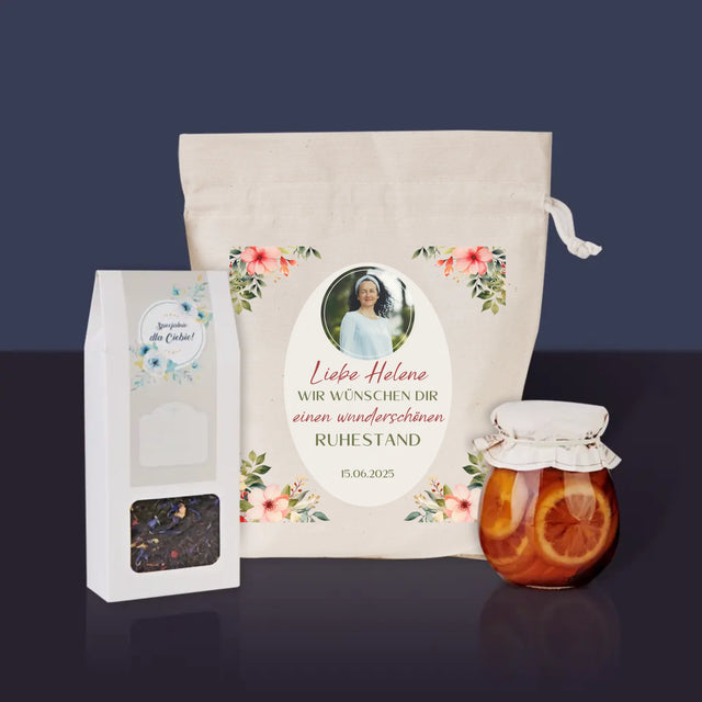 Foto Und Unterschrift: Wunderschönen Ruhestand  - Tee-Geschenkset