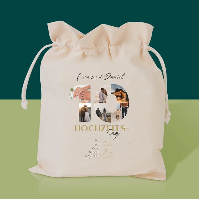 Buchstaben-Collage: 10. Hochzeitstag - Tee-Geschenkset
