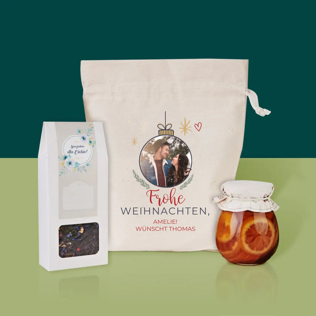 Foto Und Unterschrift: Frohe Weihnachten Weihnachtskugel - Tee-Geschenkset
