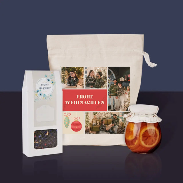 Fotocollage: Weihnachtsfotos - Tee-Geschenkset
