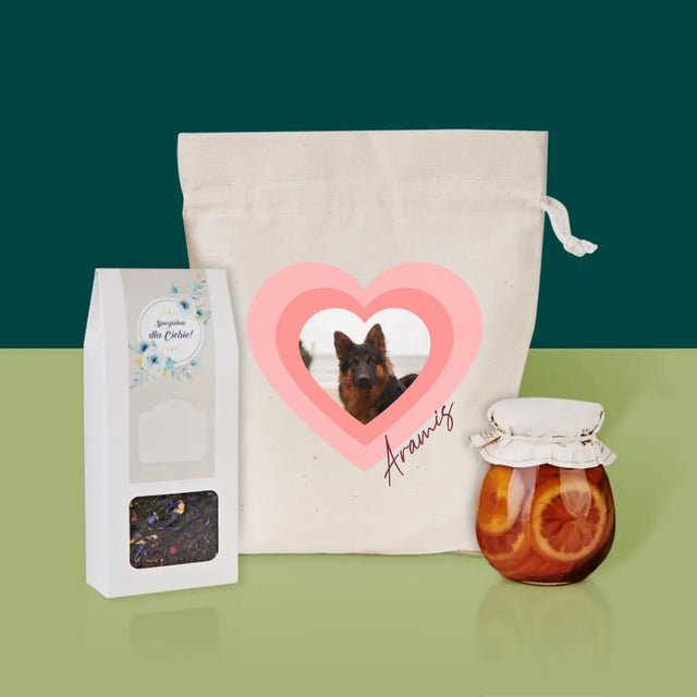 Foto Und Unterschrift: Bild Eines Haustieres Im Herzen - Tee-Geschenkset