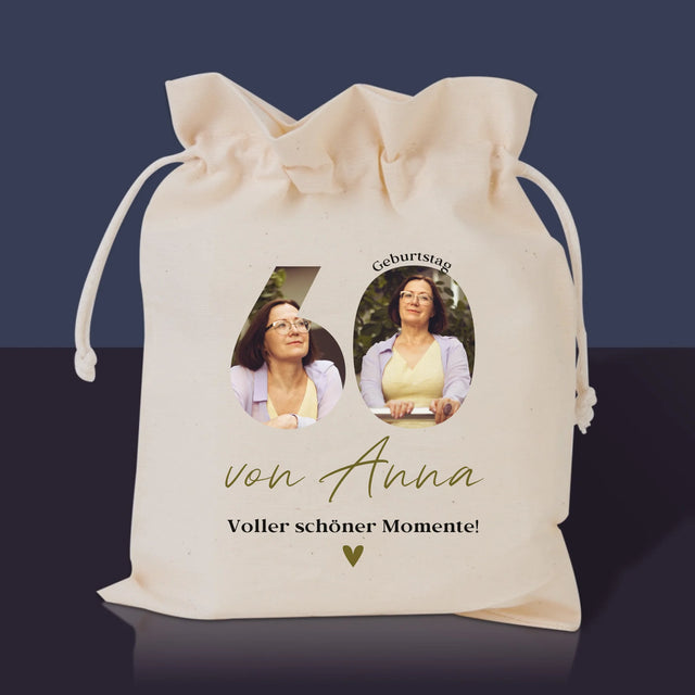 Buchstaben-Collage: 60. Geburtstag Voller Schöner Momente - Tee-Geschenkset