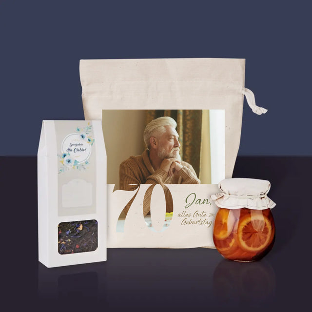 Foto Und Unterschrift: 70. Geburtstag, Alles Gute! - Tee-Geschenkset