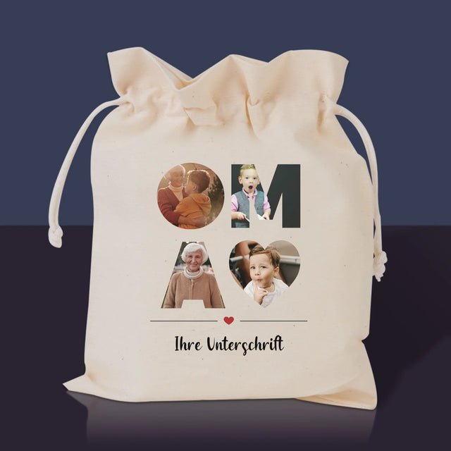 Buchstaben-Collage: Oma - Tee-Geschenkset