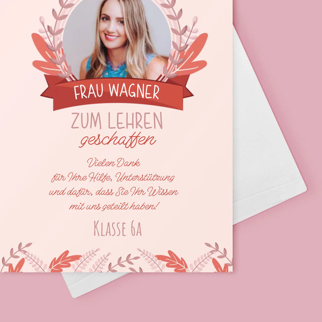 Foto Und Unterschrift: Zum Lehren Geschaffen - Glückwunschkarte