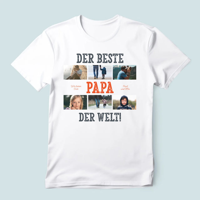 Fotocollage: Bester Papa Der Welt Fotos - T-Shirt Für Herren