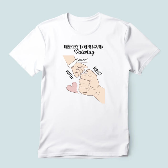 Name Und Unterschrift: Erster Gemeinsamer Vatertag - T-Shirt Für Herren