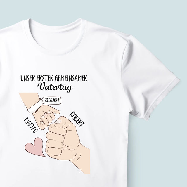 Name Und Unterschrift: Erster Gemeinsamer Vatertag - T-Shirt Für Herren