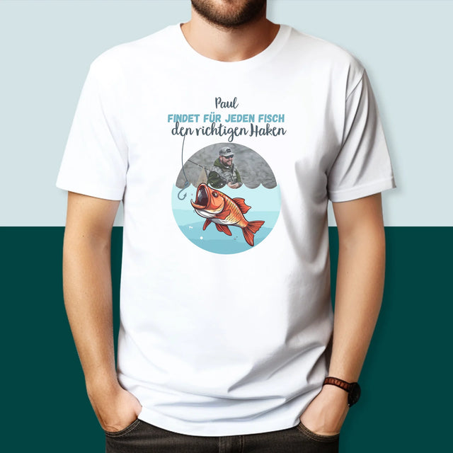 Foto Und Unterschrift: Den Haken Finden - T-Shirt Für Herren