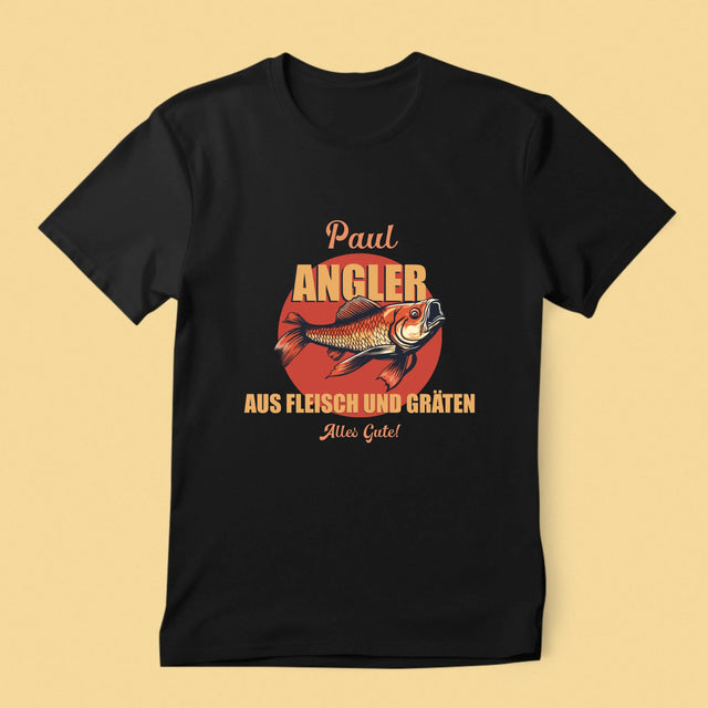 Name Und Unterschrift: Ein Angler Aus Fleisch Und Gräten - T-Shirt Für Herren