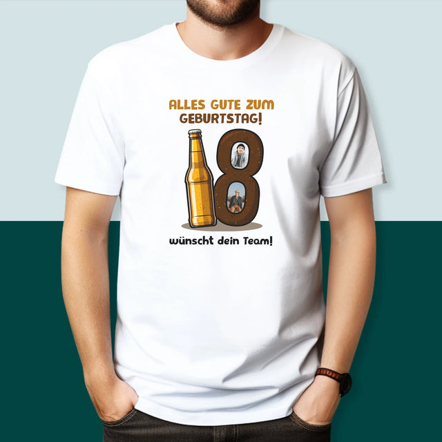 Fotocollage: 18 Bier - T-Shirt Für Herren
