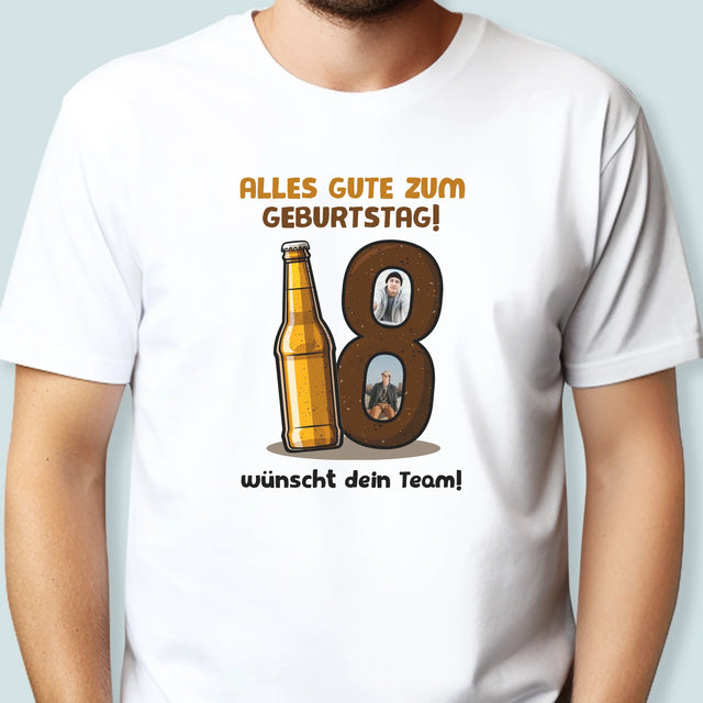 Fotocollage: 18 Bier - T-Shirt Für Herren